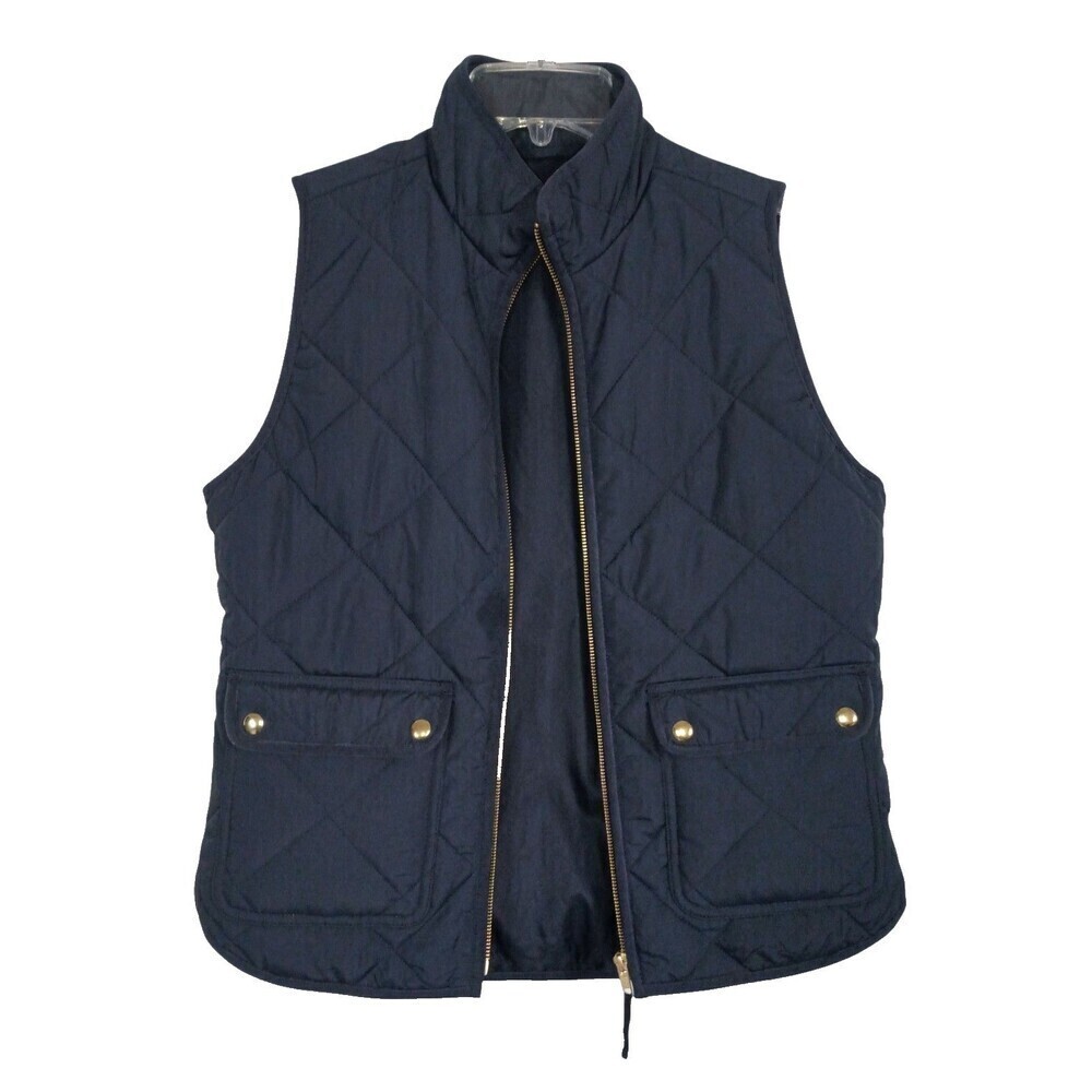 J Crew Excursion Puffer Vest Womens Small Quilted Navy Blue Size AB467 - Picture 5 of 7